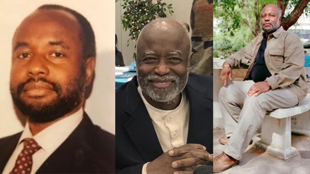 From left to right, a portrait of Dr. William "Bill" Jenkins, taken in the 1970s, a late portrait of Dr. Jenkins in South Carolina, and a seated portrait.