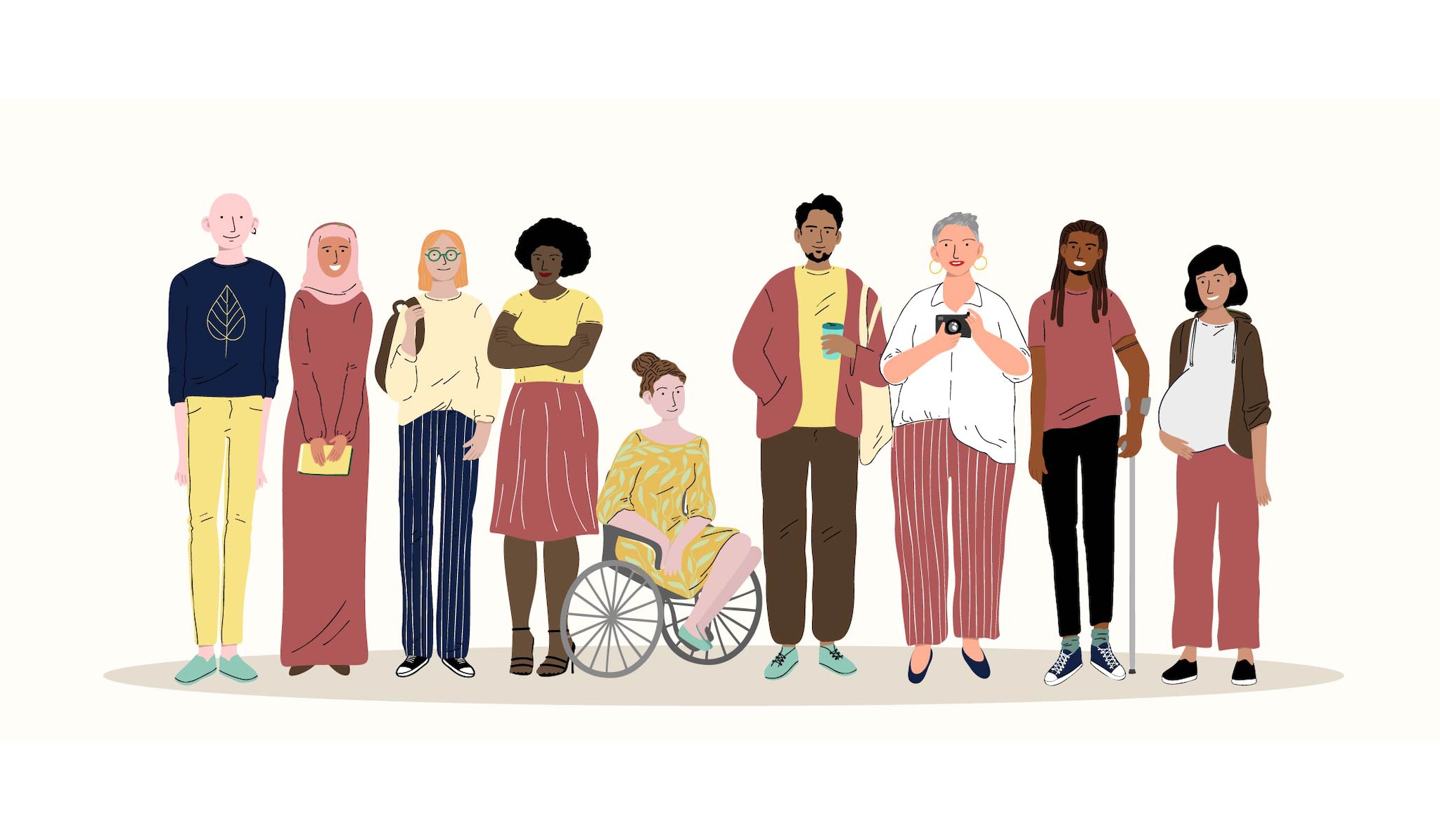 Illustration of diverse group of people.