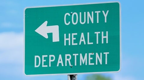 County health department road sign