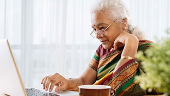 Older woman using computer