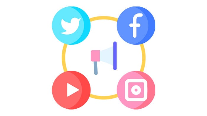 Social media icons for YouTube, Instagram, FaceBook, and X.