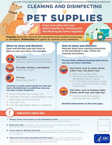 Cleaning and Disinfecting Pet Supplies, Healthy Pets, Healthy People