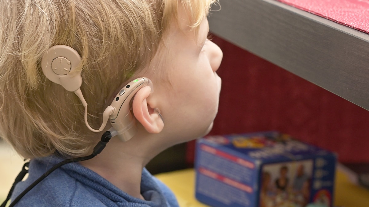 child with cochlear implants