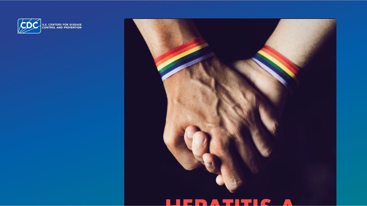 Poster showing details around a hepatitis A outbreak affecting gay and bisexual men