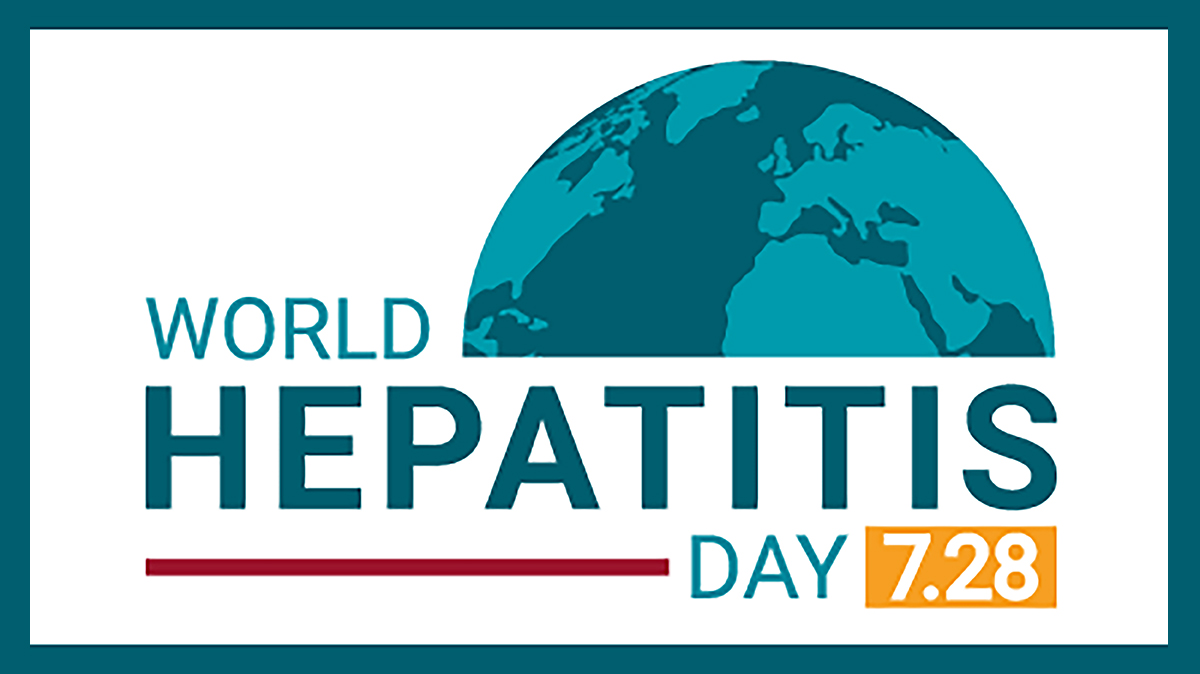 Display screen illustrating that world hepatitis day is July 28th