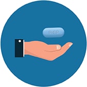 icon of a hand holding a PrEP pill