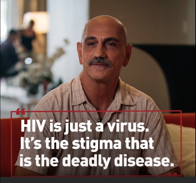 screen capture: HIV is just a virus. It's the stigma that is the deadly disease.