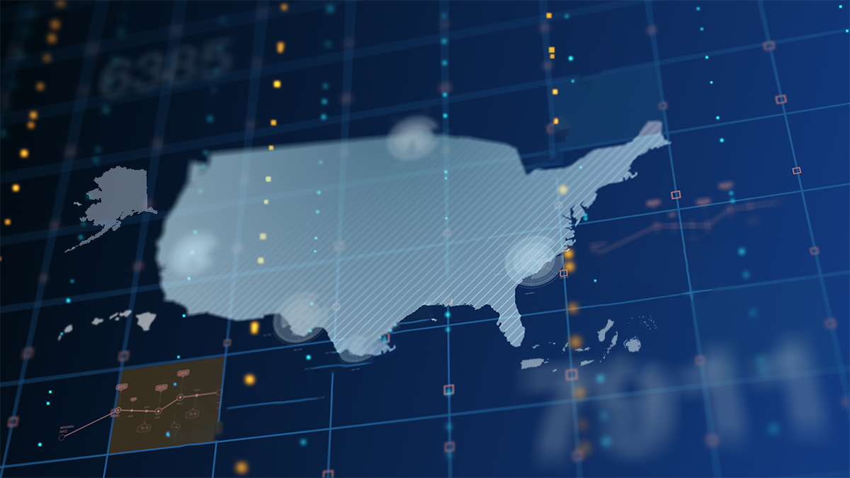 Map of the United States.