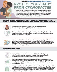 Cronobacter prevention infographic