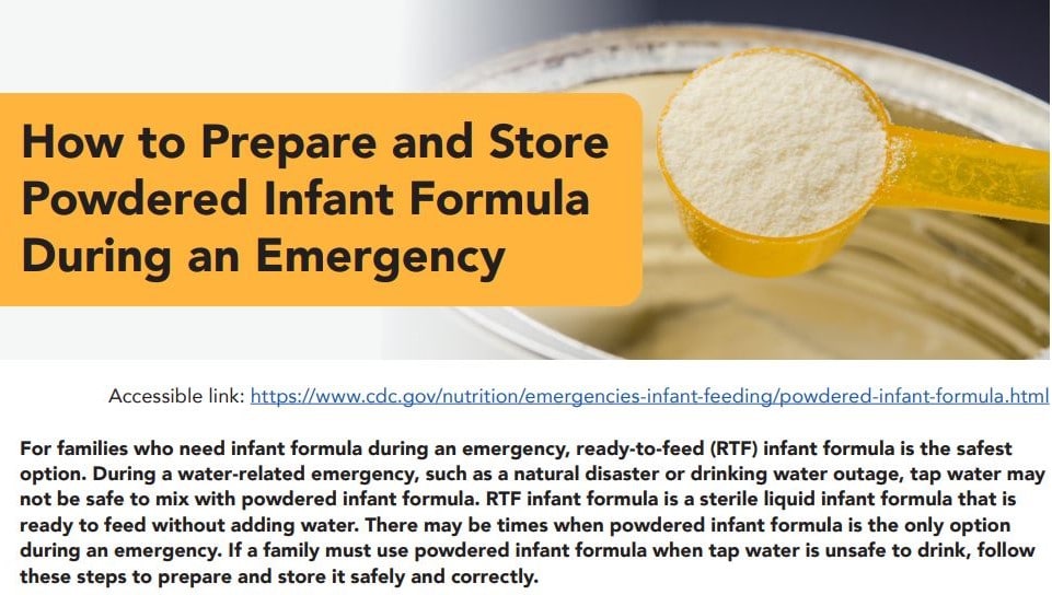 PDF "How to Prepare and Store Powdered Infant Formula During an Emergency"