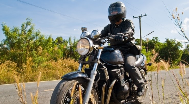 Man on motorcycle