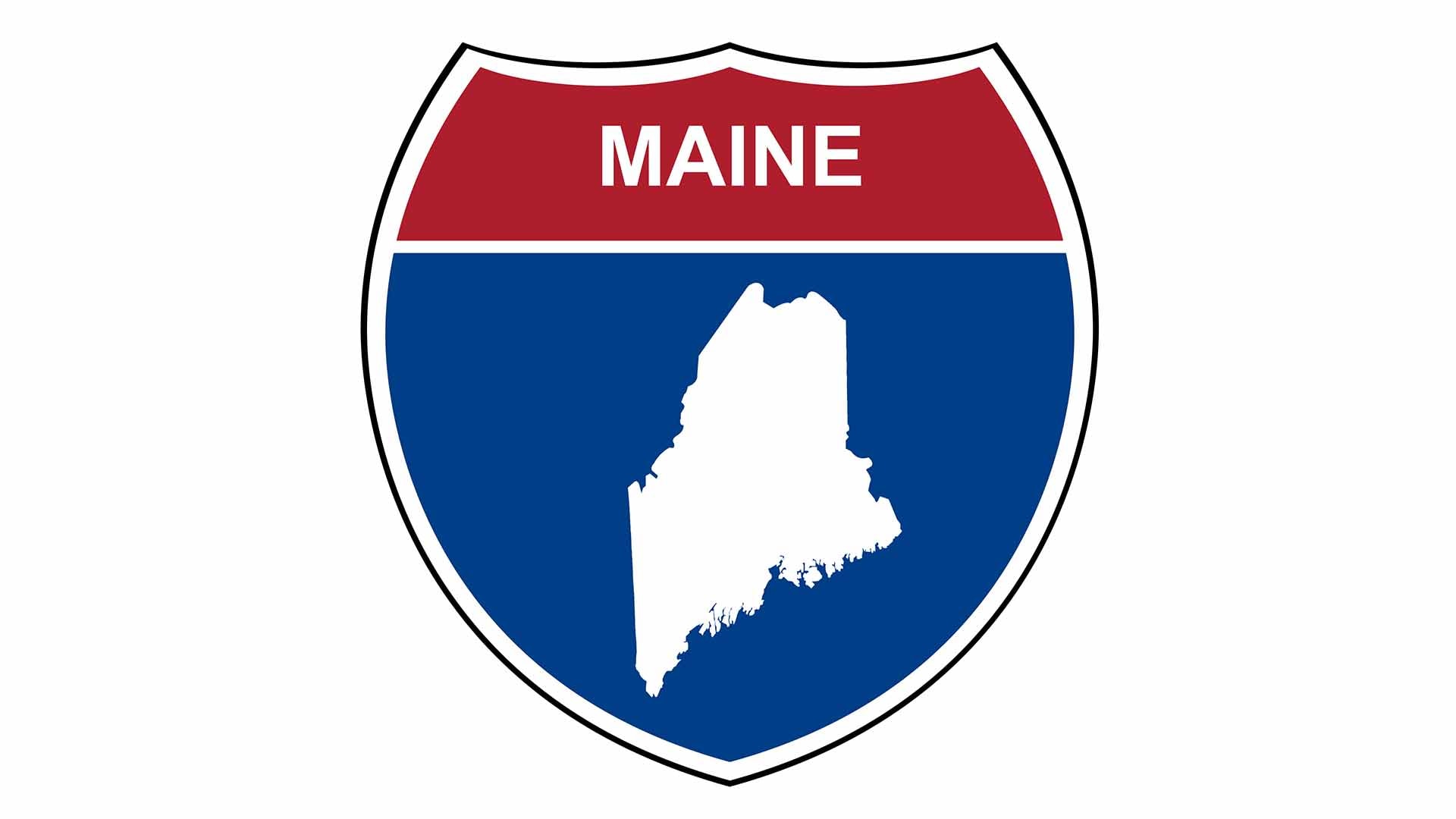 Maine state roadside sign
