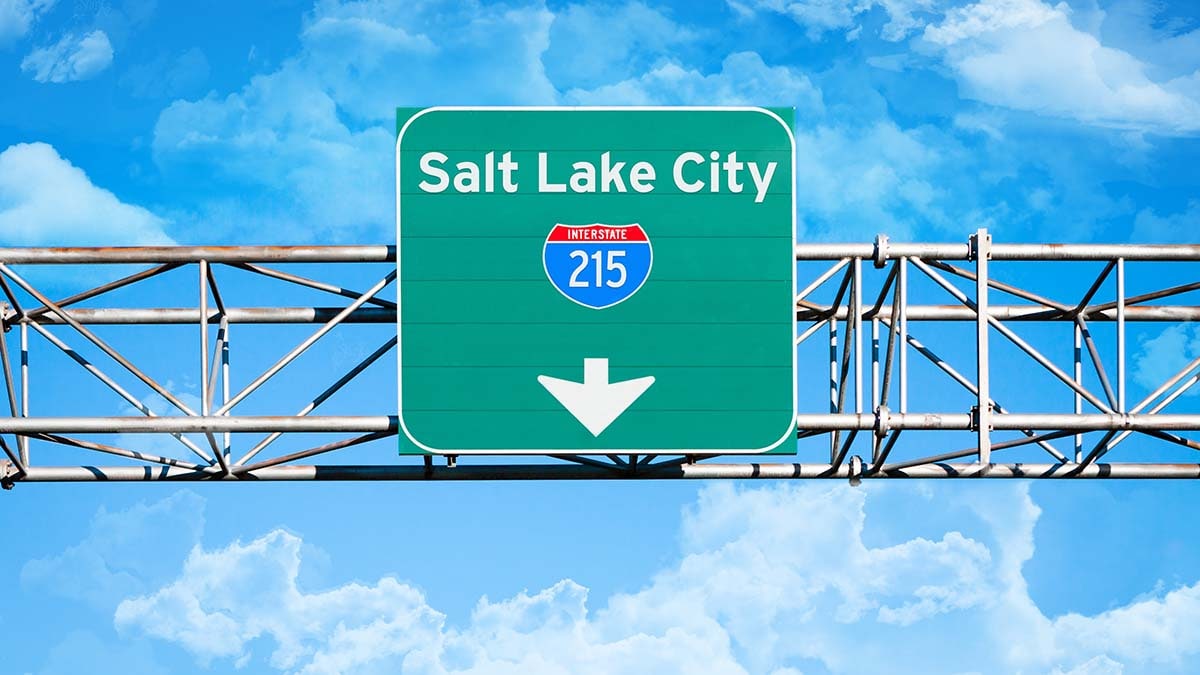 Salt Lake City highway sign