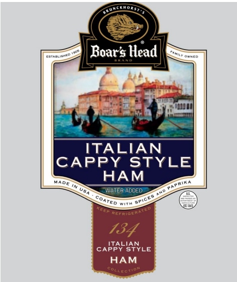Boar's Head Italian Cappy Style Ham label
