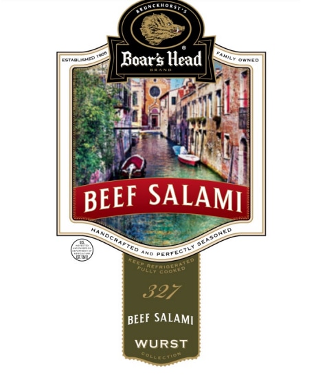 Boar's Head Beel Salami label