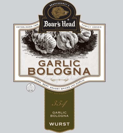 Boar's Head Garlic Bolgna label