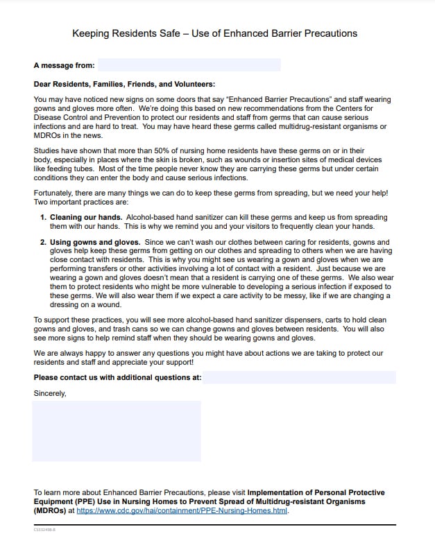 Letter - Nursing Home Residents, Families, Friends Thumb Image