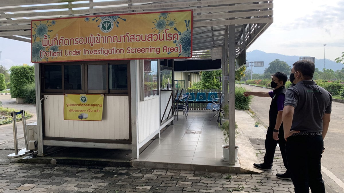 Port health office screening area for incoming travelers to Thailand
