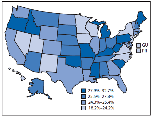 Arthritis Among Veterans — United States, 2011–2013