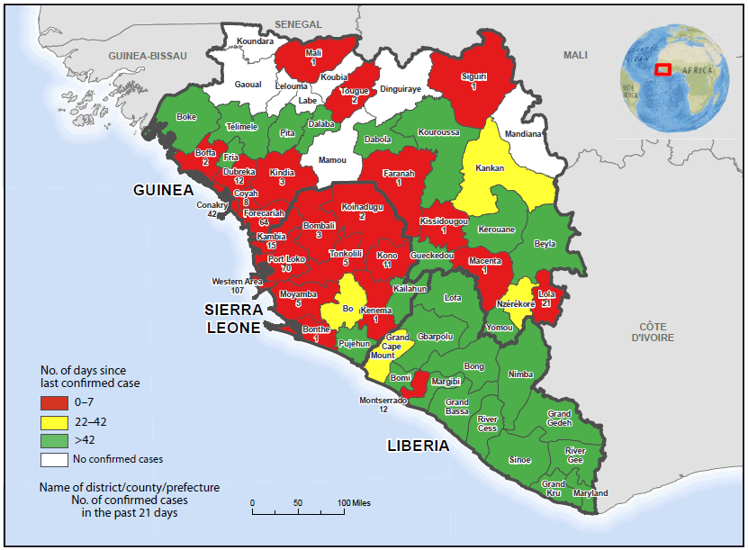 Ebola Outbreak Africa Map Update: Ebola Virus Disease Epidemic — West Africa, February 2015