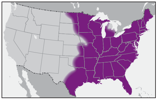 rr6502a1f16.gif This figure is a map showing the approximate U.S. distribution of Ixodes scapularis (blacklegged tick).