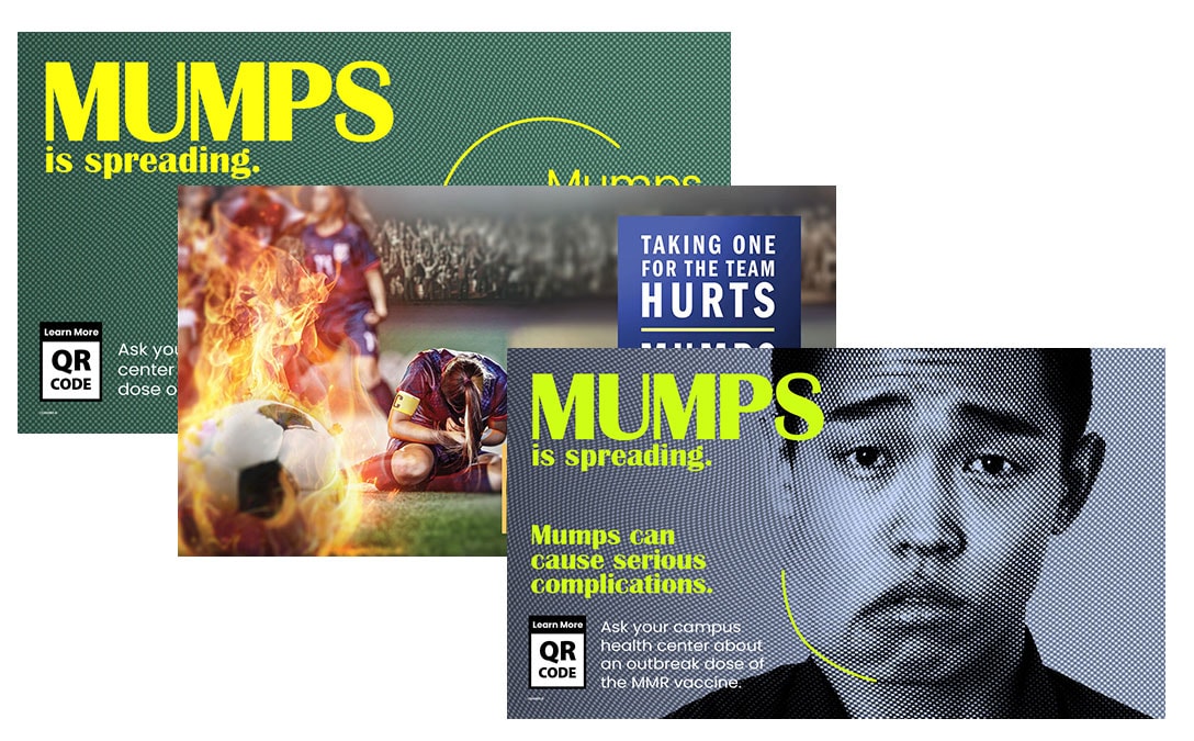 Mumps is spreading. Social media graphics