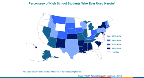 Phapproach02 Percentage of High School Students Who Ever Used Heroin*