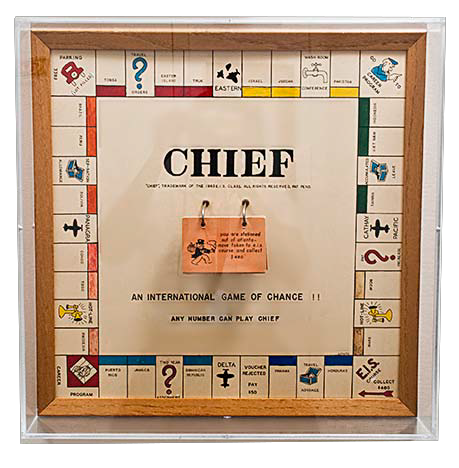 1963.png The gift created by the 1963 EIS class was a plaque in the format of an ersatz monopoly board.