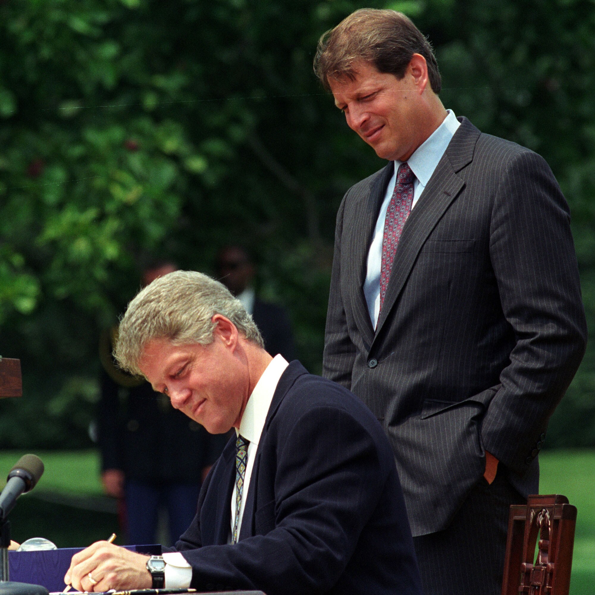 President Bill Clinton and Vice President Al Gore signing the Childhood Immunization Initiative Act, 1993