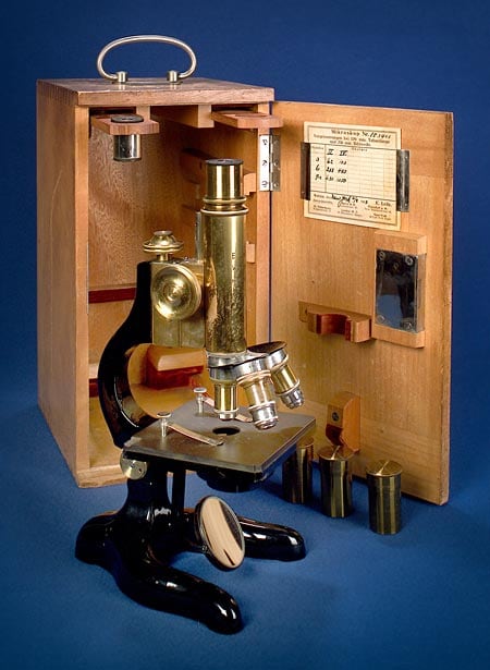 E. Leitz-Wetzlar microscope, used by Dr. Mountin in medical school and in his early career as a physician. Gift of Daniel Joseph Mountin, Jr. and Ms. Joan Hopke, 2002