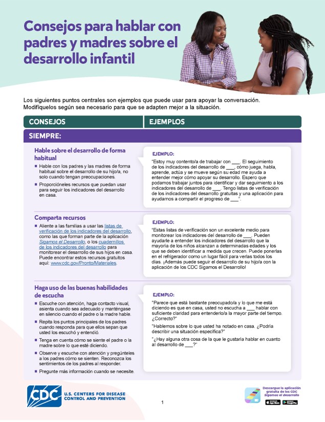 Tips for Talking with Parents Spanish 508 PDF Preview