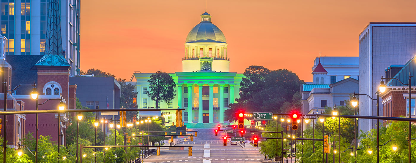 Skyline of a city in Alabama