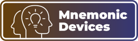 Mnemonic Devices Title is mnemonic devices, with an outline of a head with a lightbulb inside.
