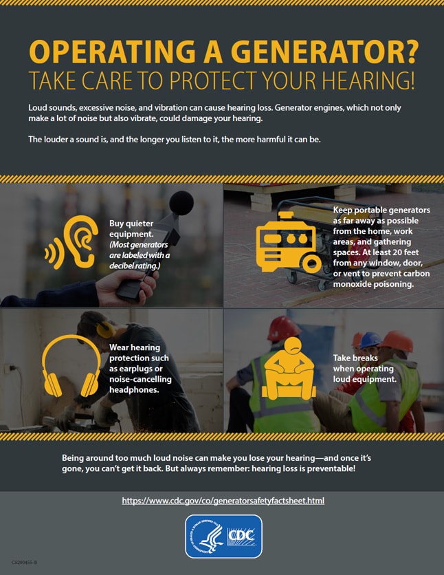 Operating a Generator: Care to Protect Your Hearing | Hearing Loss | NCEH | CDC