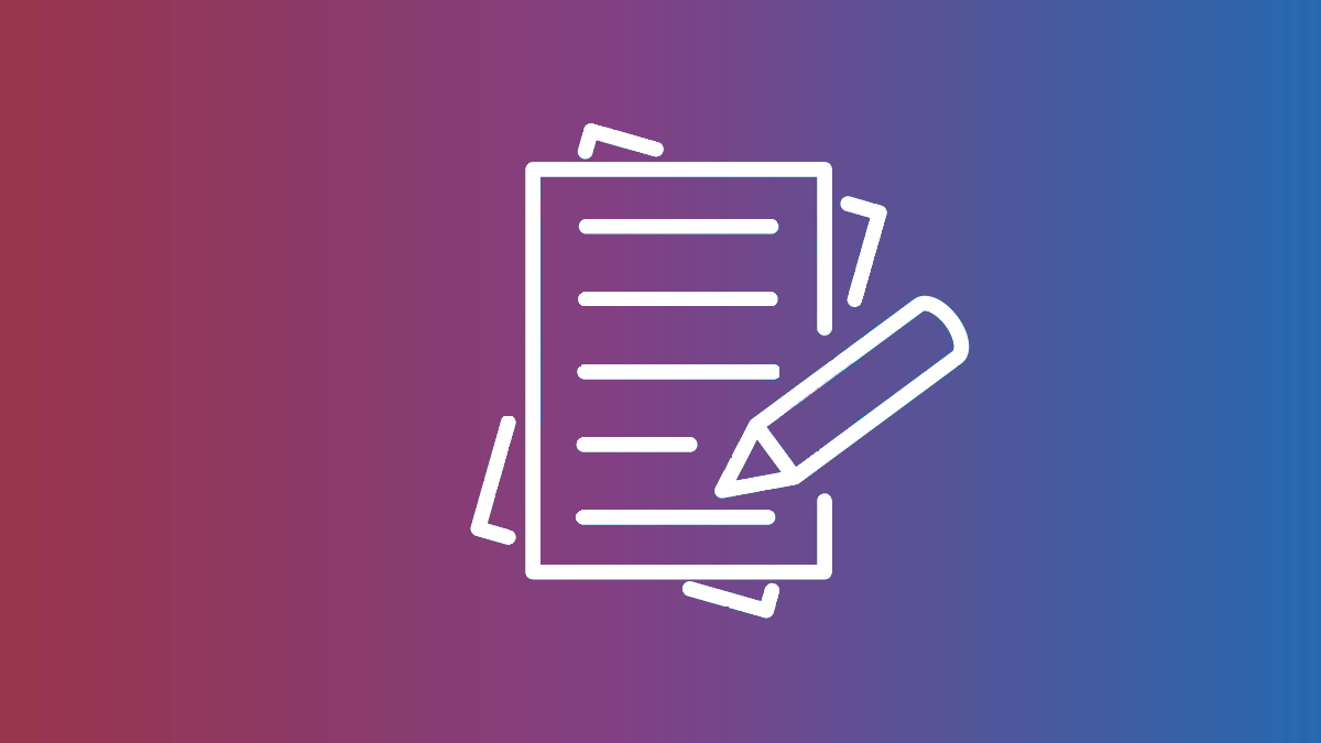 Icon of a pencil and a couple of pieces of paper