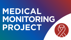 Text reading Medical Monitoring Project against a multi-colored background with ribbon icon in the lower-right corner.