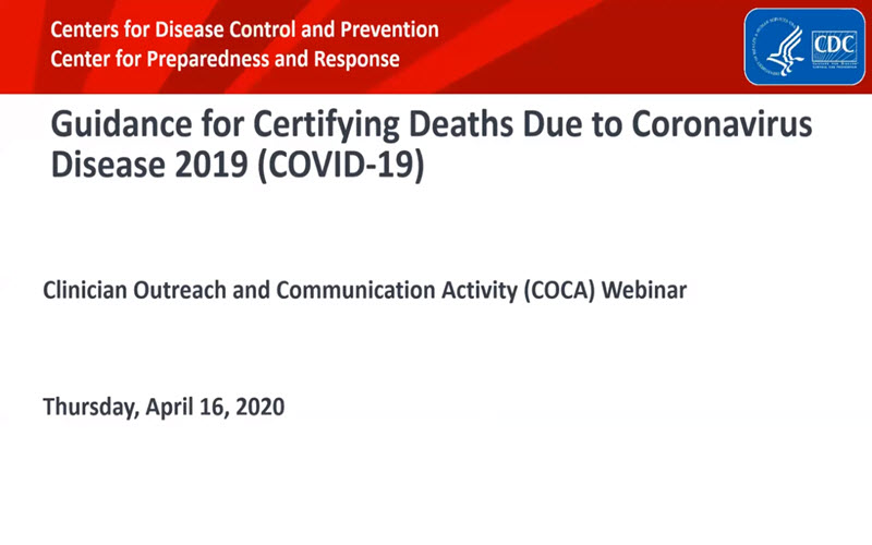 Video thumbnail, Guidance for Certifying Deaths Due to Coronavirus Disease 2019 (COVID-19)