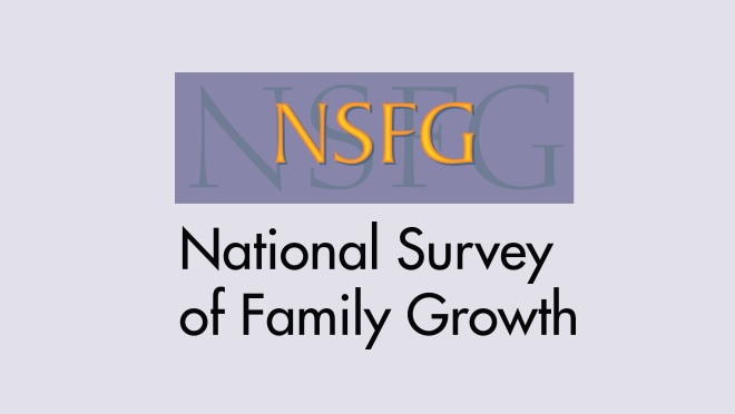 Dark purple box on a light purple background says both NSFG and National Survey of Family Growth