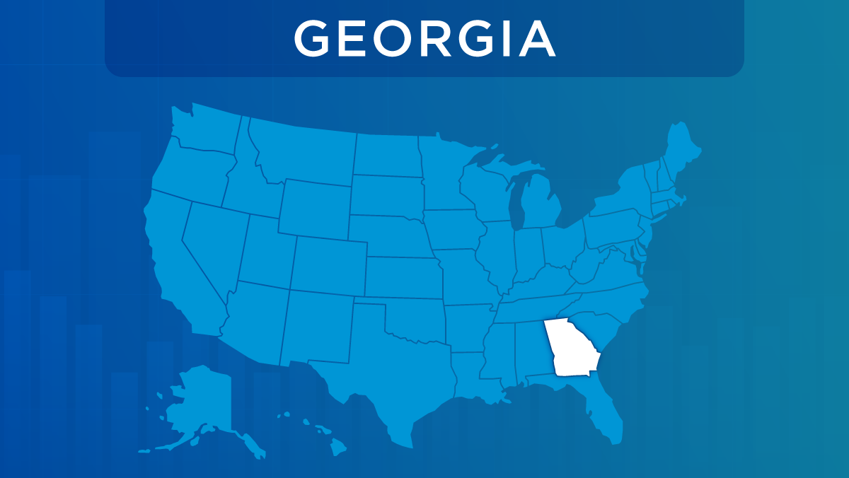 U.S. map with the state of Georgia highlighted.