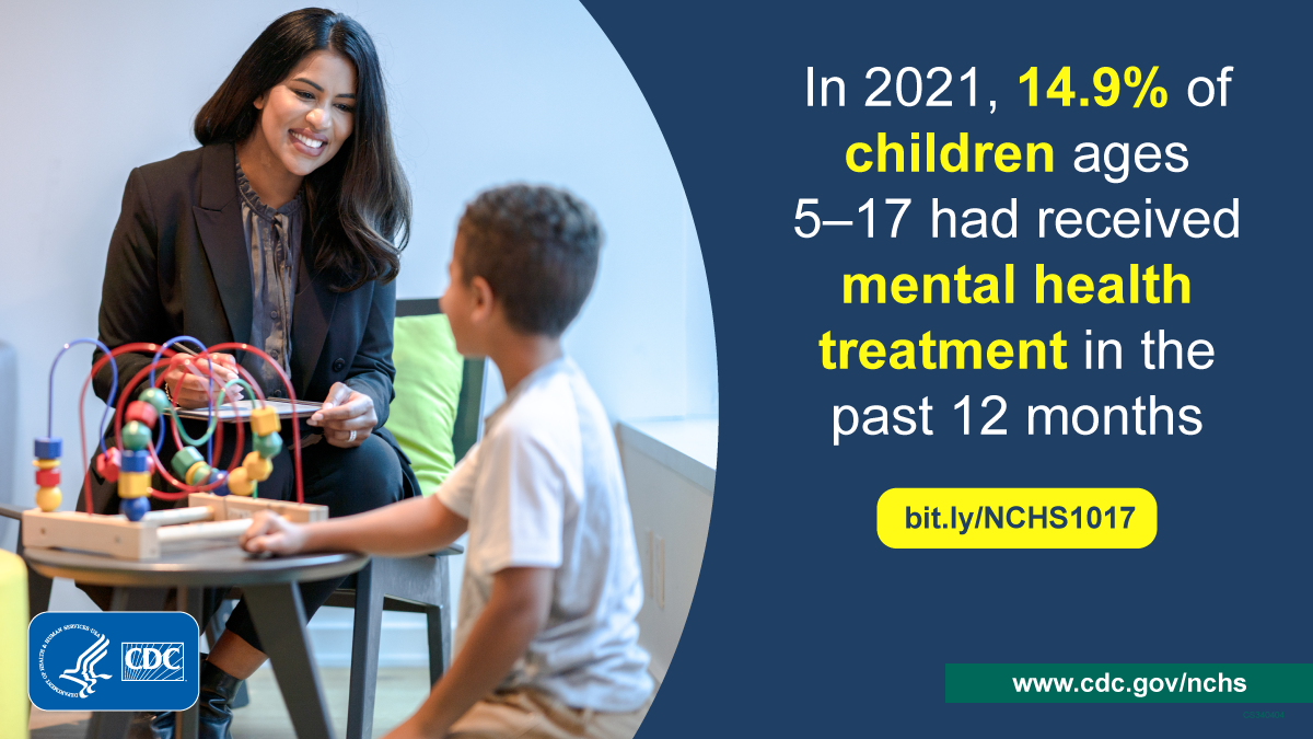 A circle image on the left shows a female therapist with a warm smile encouraging a young boy patient