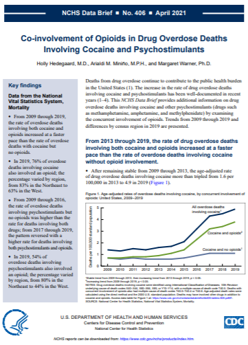 NCHS Data Brief: Co-involvement of Opioids in Drug Overdose Deaths Involving Cocaine and Psychostimulants