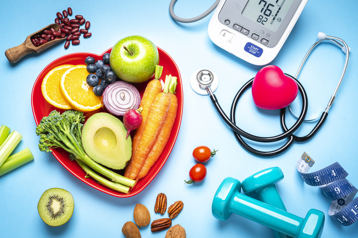 Image of vegetables and stethescope