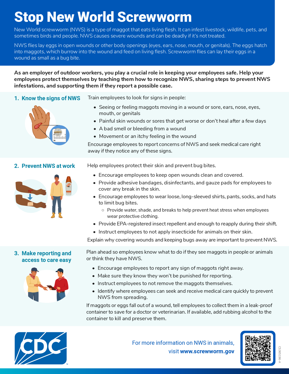Screenshot of the first page of "Stop New World screwworm: employers with outdoor settings"