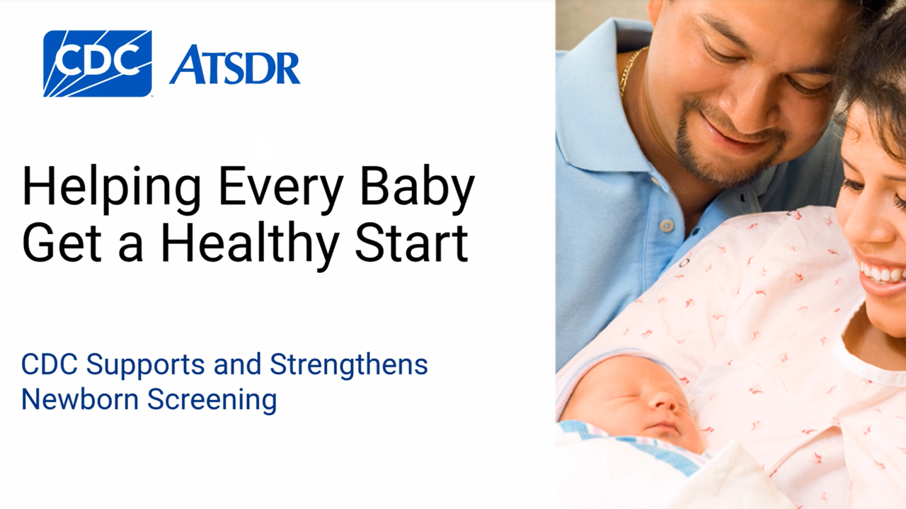 Healthy Start video screenshot showing parents holding an infant