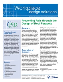 Cover of NIOSH Workplace Design Solution "Preventing Falls through the Design of Roof Parapets"