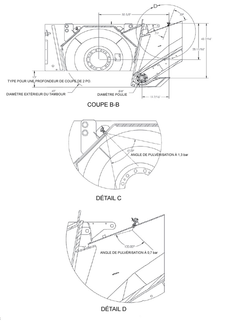 2015-105fig6cont.jpg Détail D : buses en partie frontale du carter du tambour avec angle de pulvérisation de 120 degrés