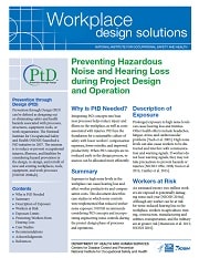 Cover of NIOSH Workplace Design Solutions "Preventing Hazardous Noise and Hearing Loss during Project Design and Operation"