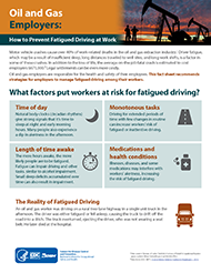 2018-125 First page of Oil and Gas Employers: How to Prevent Fatigued Driving at Work