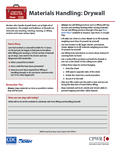 Materials Handing: Drywall	2022-140