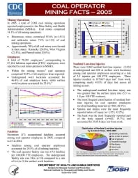 Image of publication Coal Operator Mining Facts - 2005